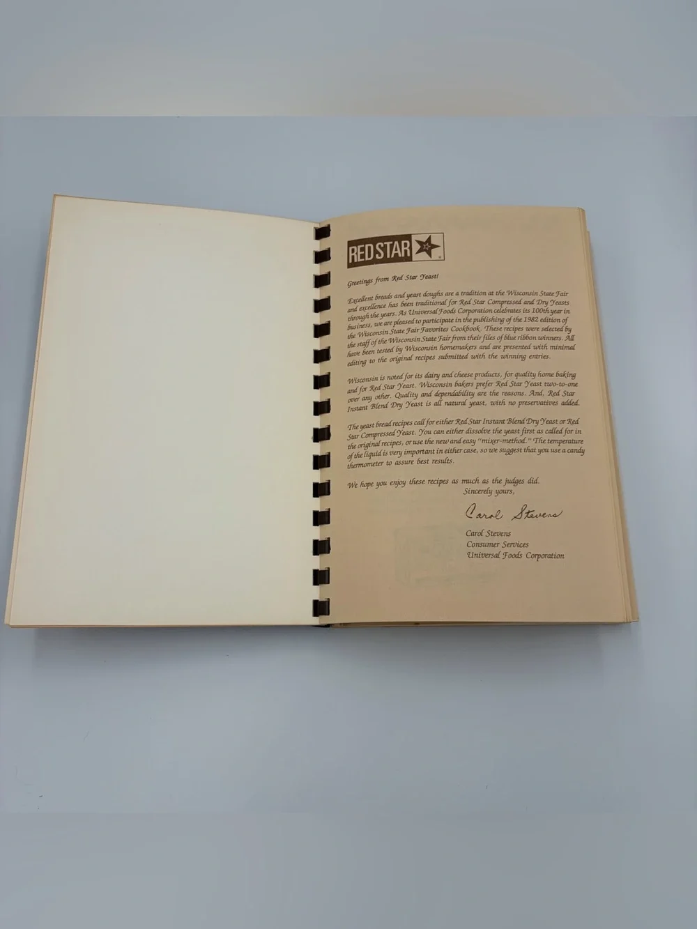 Wisconsin State Fair Favorites Cookbook 1982 Award Winning Recipe Red Star Yeast